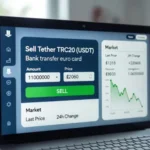 Sell Tether TRC20 (USDT) to Bank transfer euro card