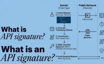 Illustration showing an eSignature API workflow connecting digital documents, software applications, and electronic signature processes