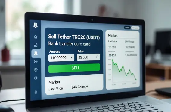 Sell Tether TRC20 (USDT) to Bank transfer euro card