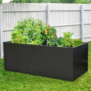 Why a long galvanized raised garden bed bulges in the middle and how its coating keeps rust away